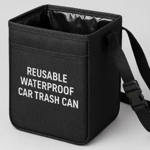 Reusable Waterproof Car Trash Can with Adjustable Strap