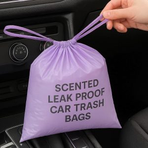 Scented Leak Proof Car Trash Bags with Drawstring Closure