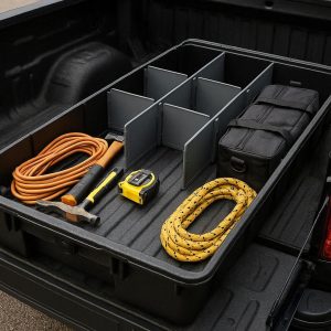 Heavy Duty Truck Bed Organizer with Removable Dividers for Tools Gear