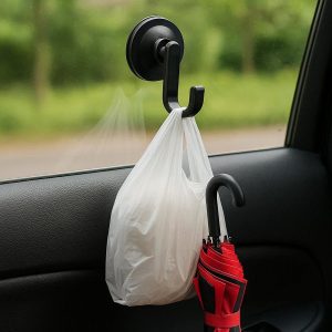 Suction Cup Car Window Hook for Hanging Trash Bags and Umbrellas
