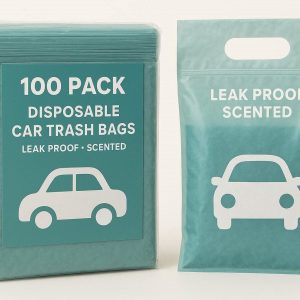 100 Pack Disposable Car Trash Bags Leak Proof and Scented